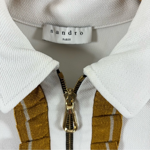 Sandro Anne Color Blocked Twill Mini Dress 40 - Picture 4 of 4